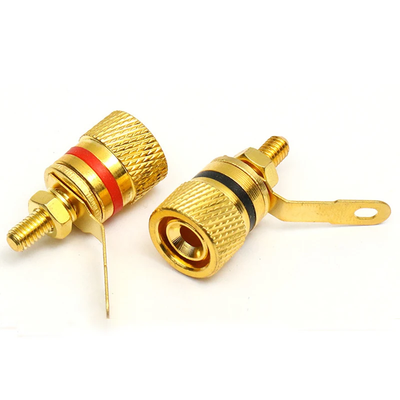 10 sztuk pozłacane czystej miedzi zacisk głośnikowy wzmacniacz Terminal 4MM gniazdo wtykowe bananowe DIY wtyczki audio złącza typu jack — zdjęcie 3