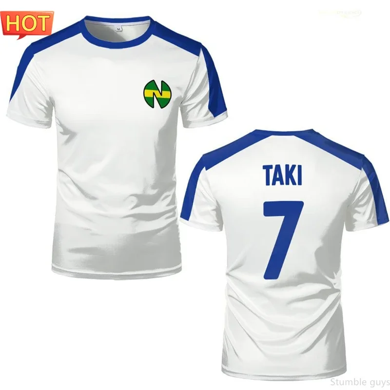 Japanese Captain Tsubasa Nankatsu Soccer Shirt Men Clothes Boys Tshirt Cosplay Casual Role Play Gift Tee