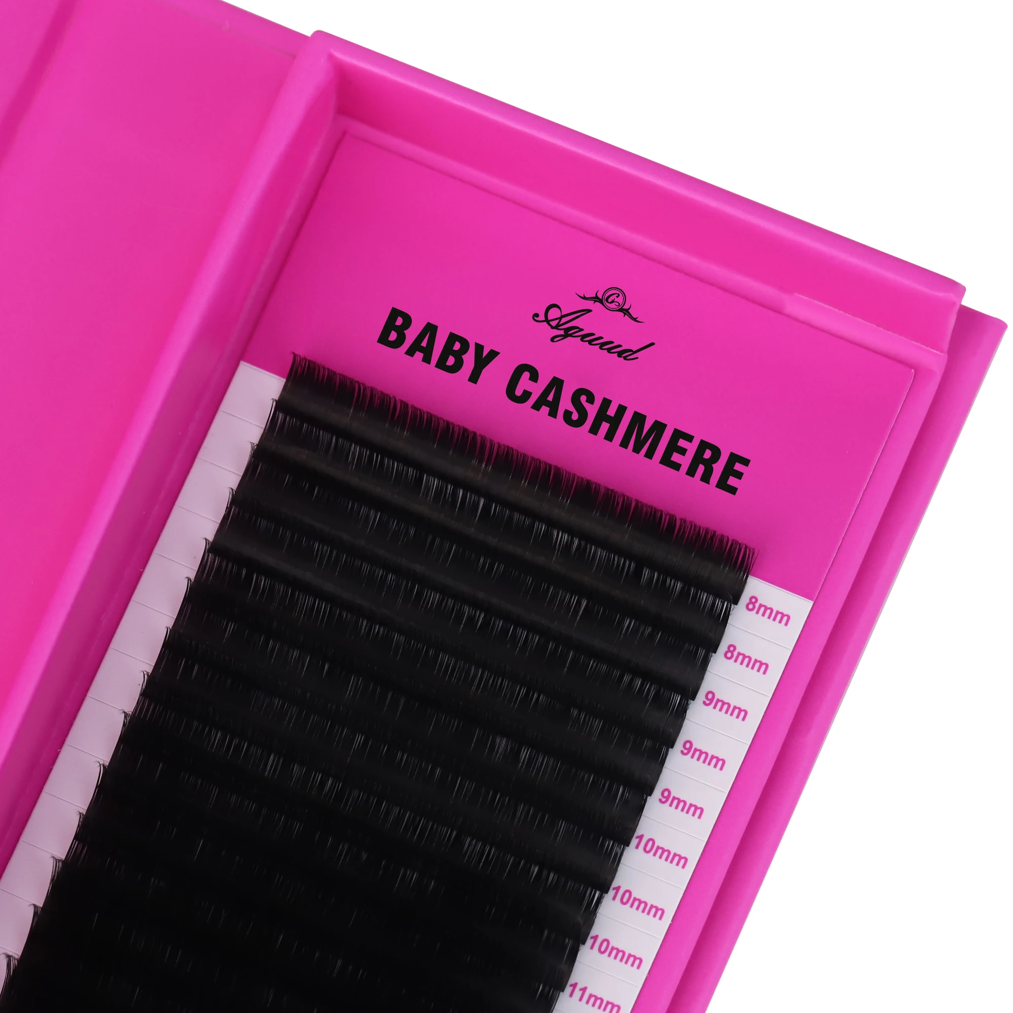 AGUUD 20Rows Updated 3rd Luxury Natural Baby Soft Cashmere Volume Eyelash Extensions Silk Black Handmade Classic Lashes
