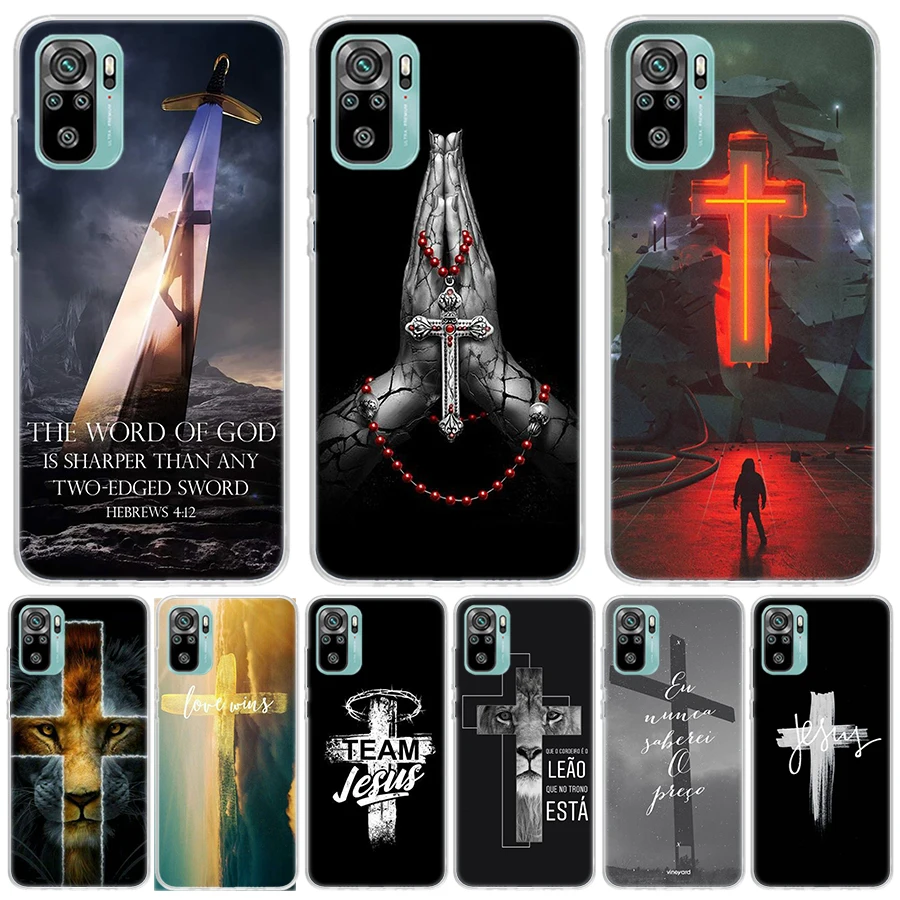 God Jesus Pray Cross For Xiaomi Poco X6 X3 Nfc X5 X4 F6 F5 Pro Phone Case F4 Gt F3 F2 F1 M5S M4 M3 M2 5G Fundas Coque X3 Nfc X5 