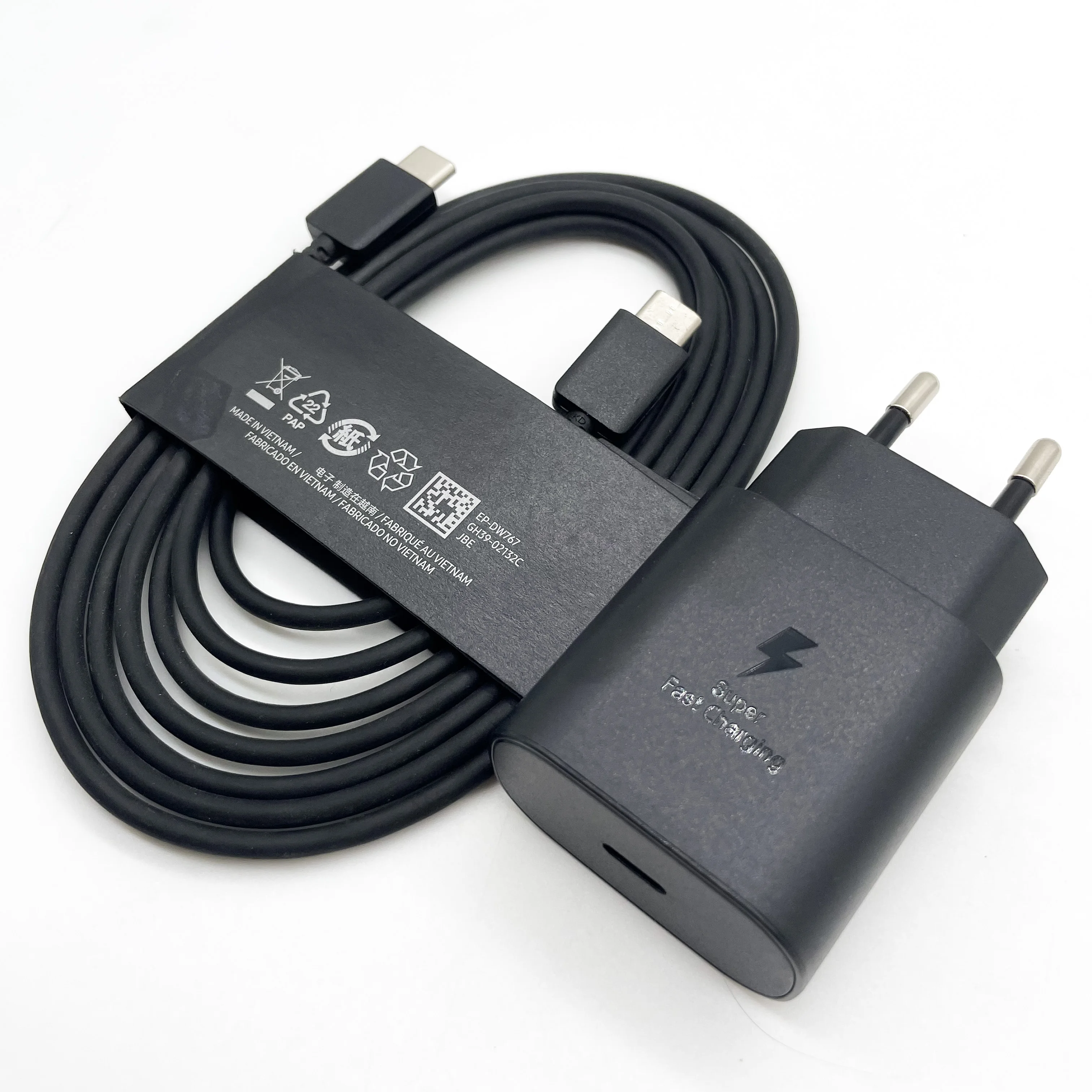 Cargador Superrápido Samsung de 25W con Cable Tipo C de 1.8M, Adaptador de Corriente para Galaxy Flip Fold 5 6 7 S26 S25 S24 S23 S21 S20 Ultra FE