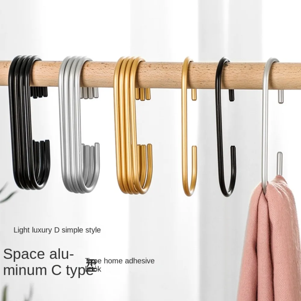 C-Shape Hook Hanging Scarf Rack Clothes Bag Hanger Closet Organizer S Shaped Drying Hooks Multifunction Storage Hangers