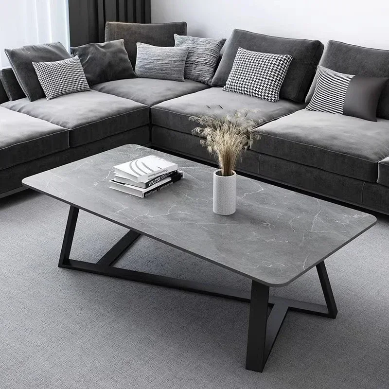 Tea Table Italian Style Light Luxury Home Living Room Sofa Tea Table Minimalist Marble Patterned Small Low Table Small Apartment