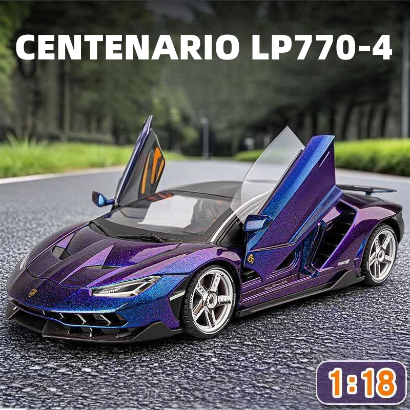 1-18-センテナリオ-lp770-4-スーパーカー-合金車-ダイキャスト-おもちゃの車両-メタルおもちゃの車-モデル-サウンドとライト-コレクション-キッズトイ