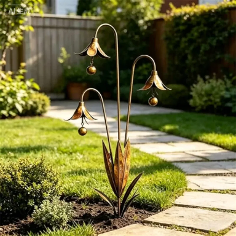 Outdoor Metal Courtyard Decor Planter Garden Ornaments Yard Landscape Decoration Accessories for Backyard Lawn