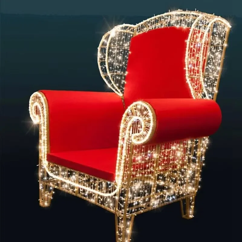 santa throne chairs red 3d christmas motif decoration for  clause