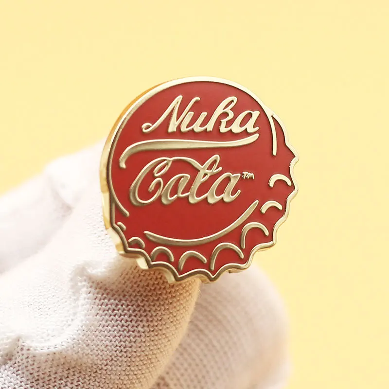 Nura Cola TM Enamel Pins Coke Bottle Cap Badges Lapel pins Brooches Women Men Jewelry Accessories For Gifts