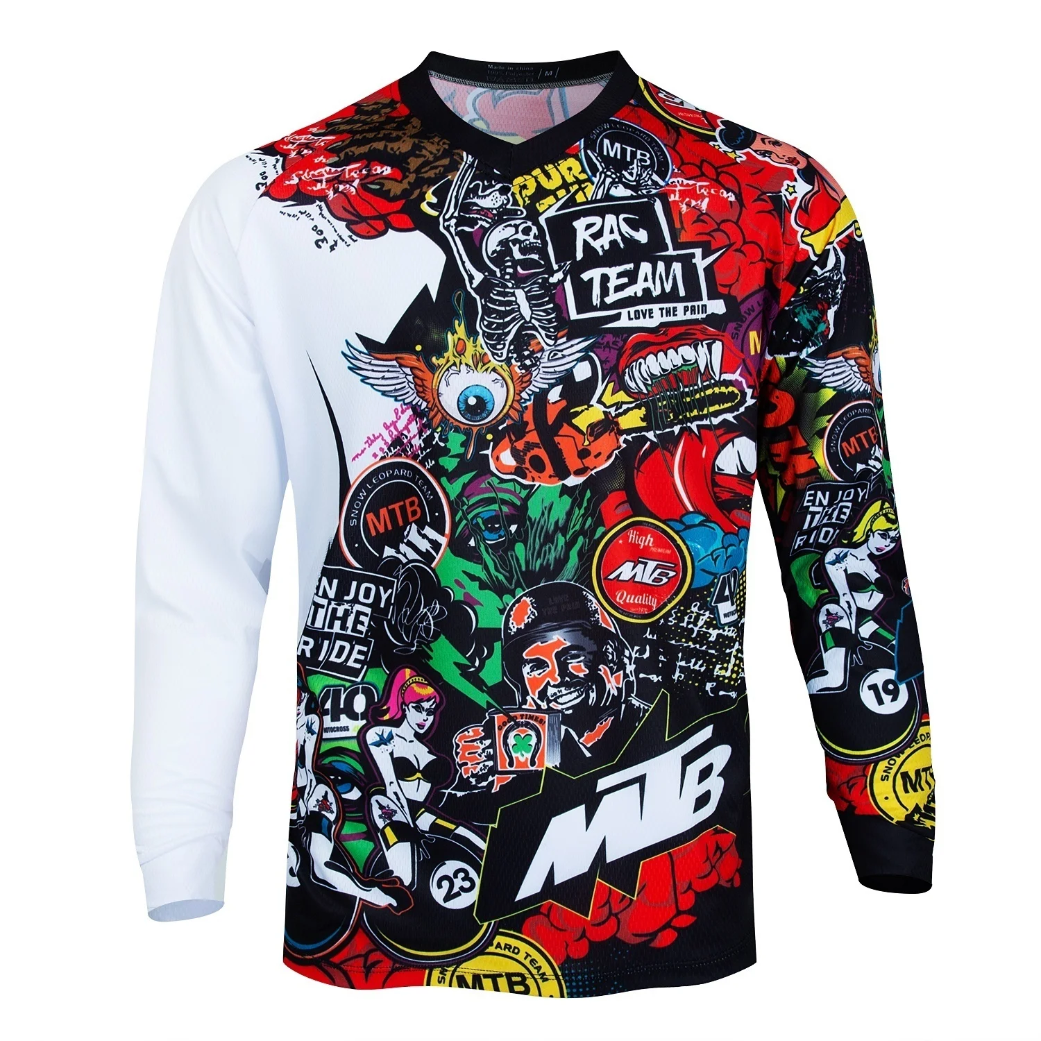 MTB 스포츠 긴팔 상의 트렌디한 그래피티 스타일 통기 - Cycling Gear Shop 리뷰 및 가격