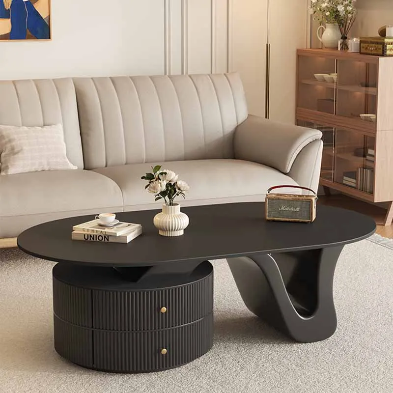 Nordic Design Coffee Table Simple Oval Minimalist Hotel Floor Coffee Table Center Modern Low Tavolino Da Salotto Home Furniture