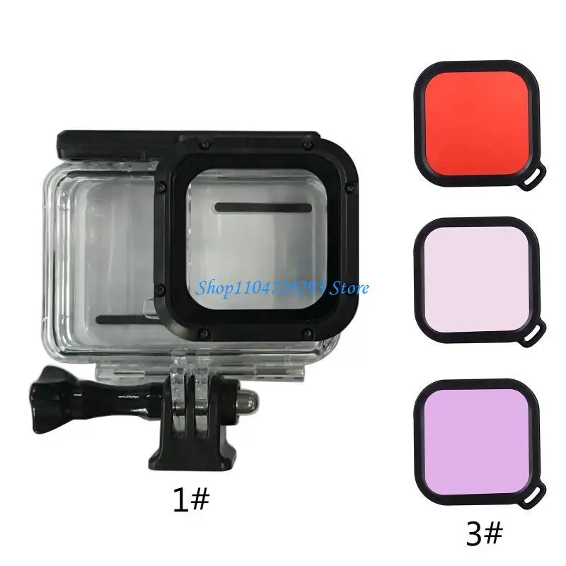 

Y2GD 60m/197ft Waterproof for Case Diving for Shell Adapter Protective Housing Filter Transparent for 360 R Camera Access