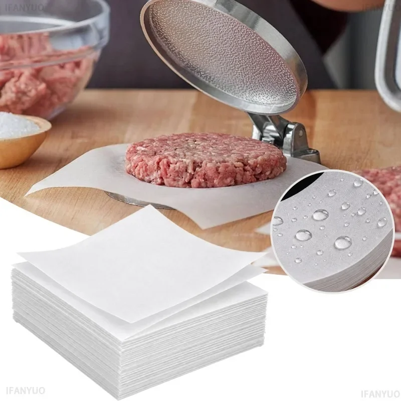 100/50Pcs Non Stick Oil Proof Square Baking Paper Oven Barbecue Hamburger Cookie Food Separation Kitchen Cooking Supplies