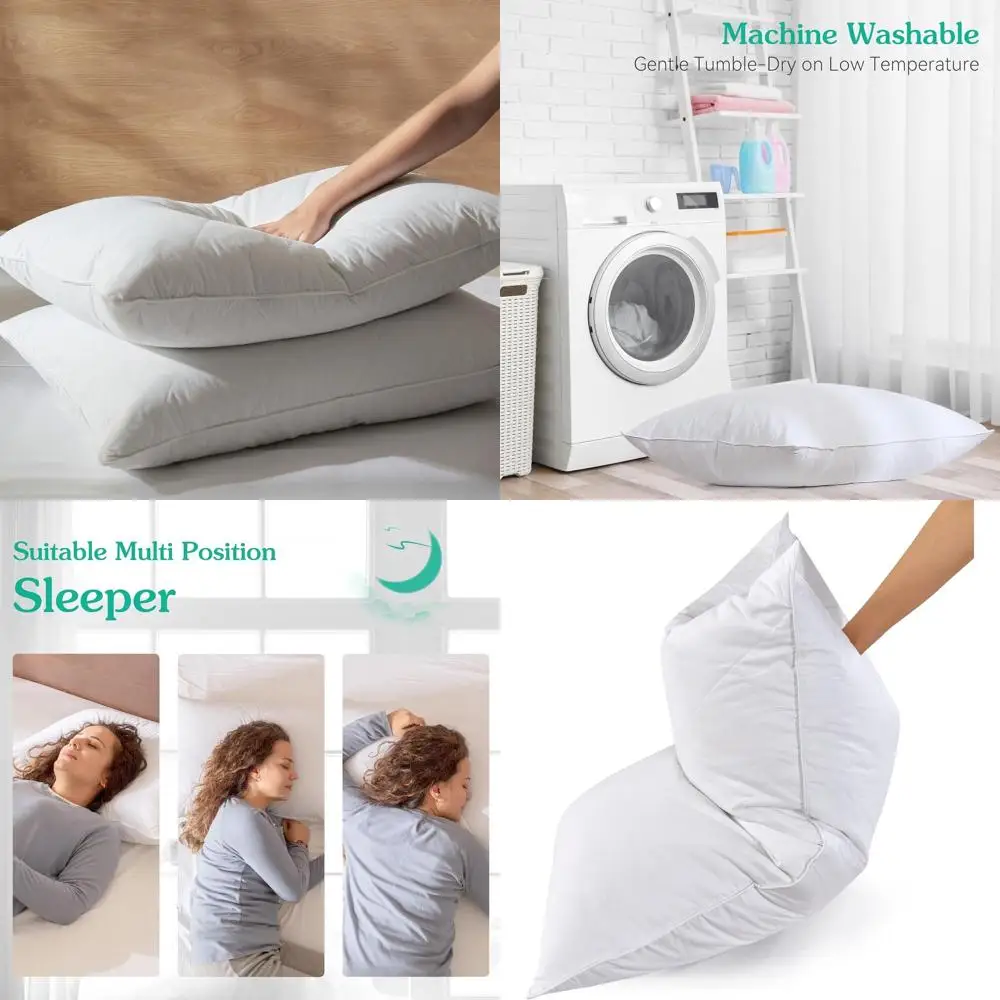 

Подушки из белого гусиного пера King Size — хлопок с графютом нити 600, средней жесткости, мягкая поддержка