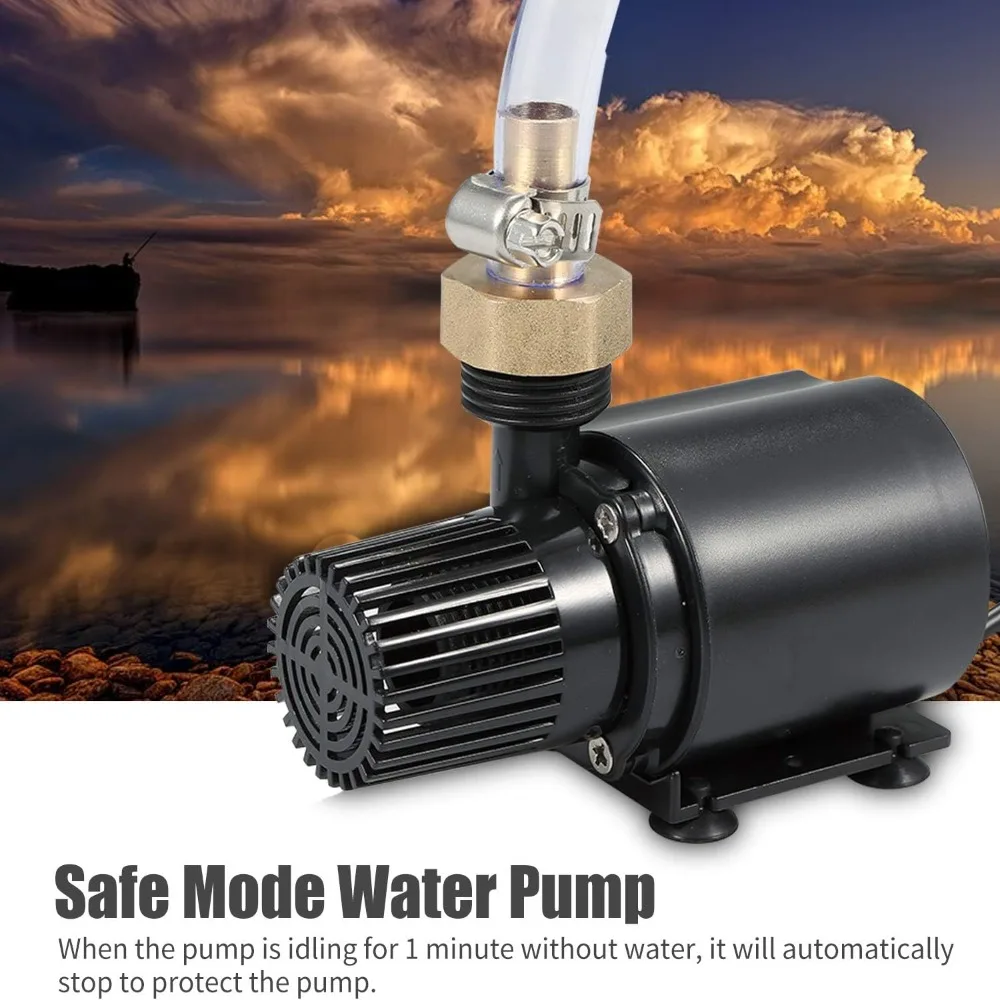 Durable Black Submersible Water Pump Low Noise High Performance Fountain Pump Adjustable Flow Stable Install Aquarium Pump