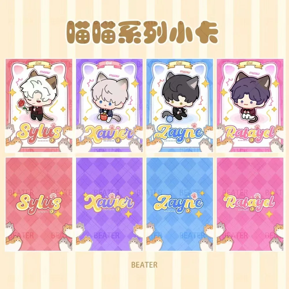 Cartoon Anime New Love and Deepspace Self Printed Meow Series Ins Wind Q Edition Small Card Fans Collection Desk Decor Toys Gift