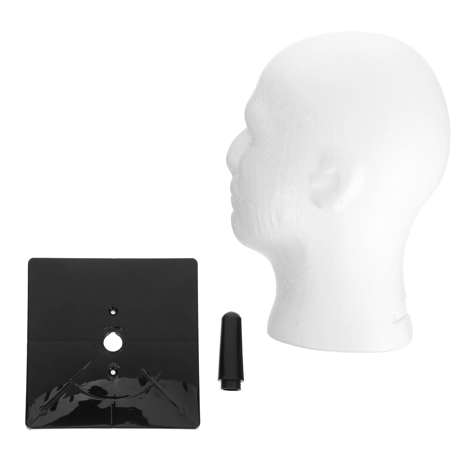 

Foam Mannequin Head For Wigs Hats Glasses White Stable Base Male Holder Retail Store Decorative Display Stand Hat