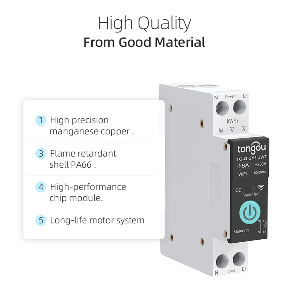 1P 6A 10A 16A 20A 25A 32A 40A 50A 63A Smart Home Wireless Remote Control WiFi Switch TUYA WiFi Smart Circuit Breaker Switch