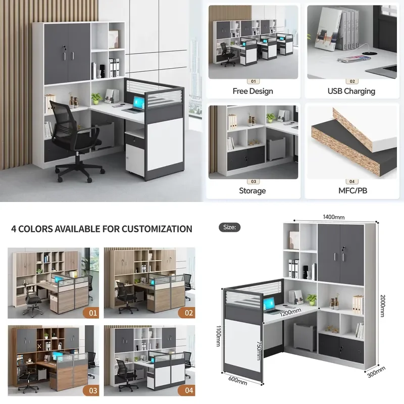 Customized Modern Home Office Desk Table Student Learning Furniture Made of Wood for Work and Study