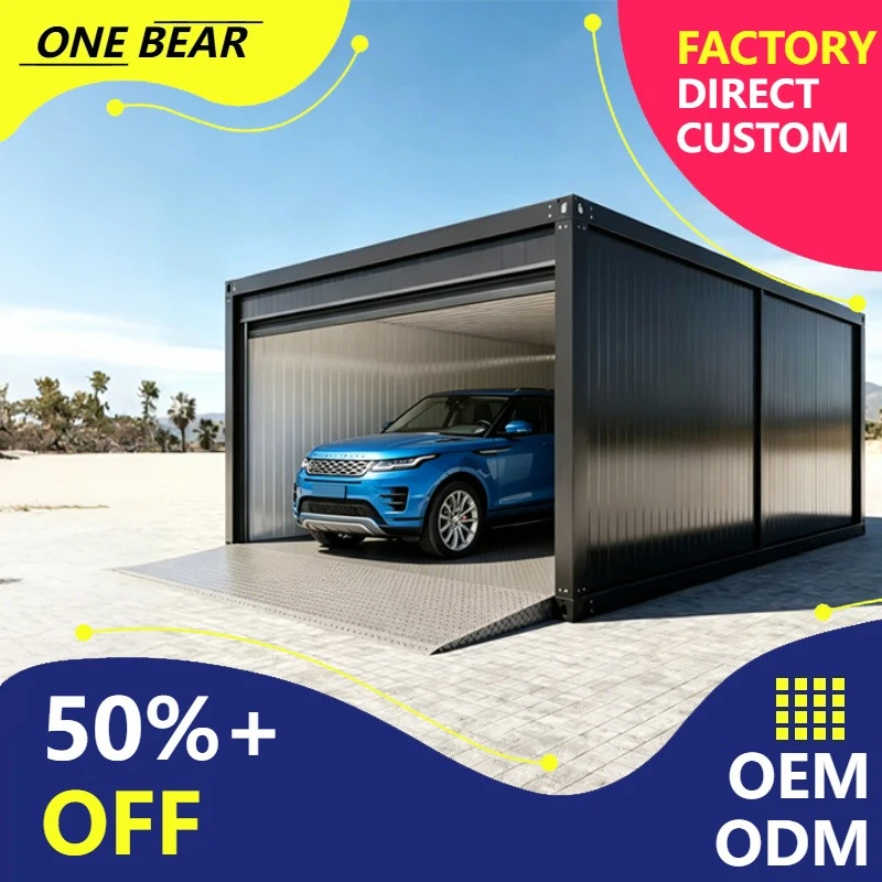 Any Size Custom Fast Assemble Pre Fabricated Carport Heavy Duty Multi Functional Steel Structure Mobile Garage Outdoor Storage B