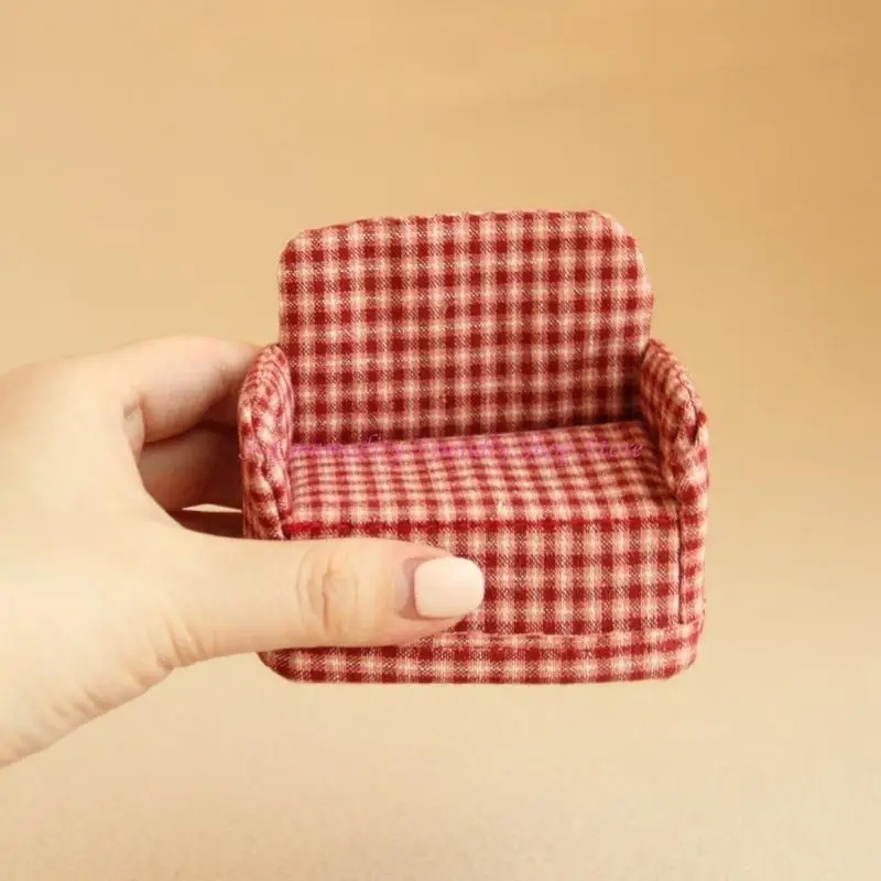 85AE 1/12 Doll House Miniature Sofa Set Foldable Design Furniture Model Scene Setting