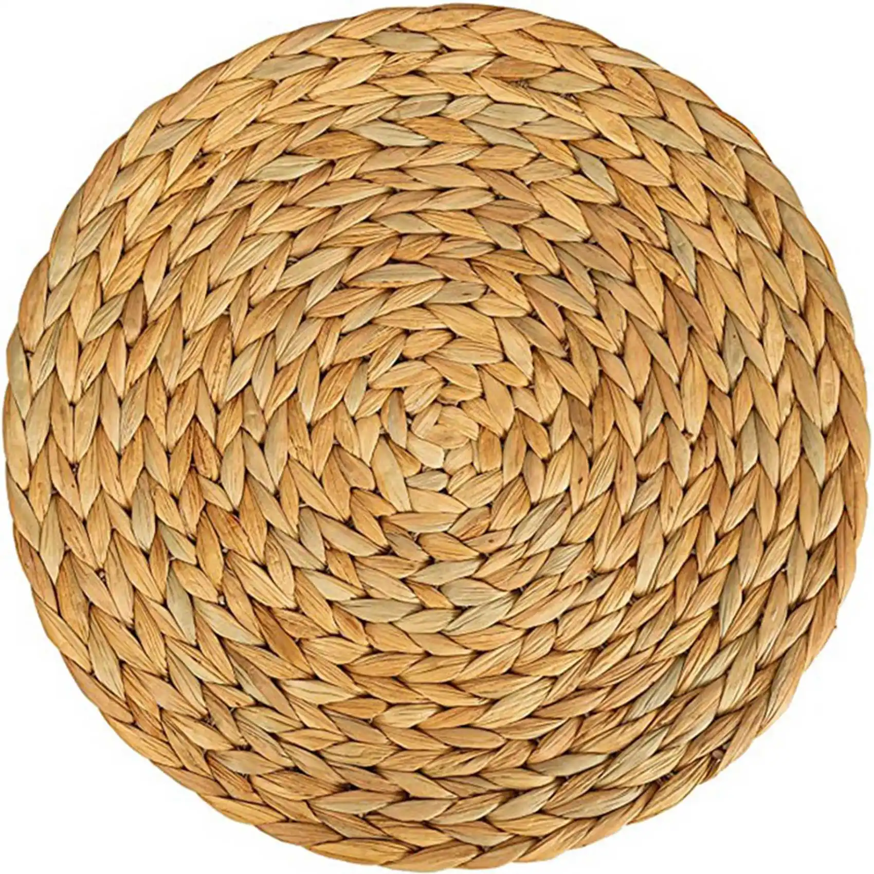 A98E-4 Pack Round Water Hyacinth Placemat,Quality Woven Wicker Table Place Mats,38Cm