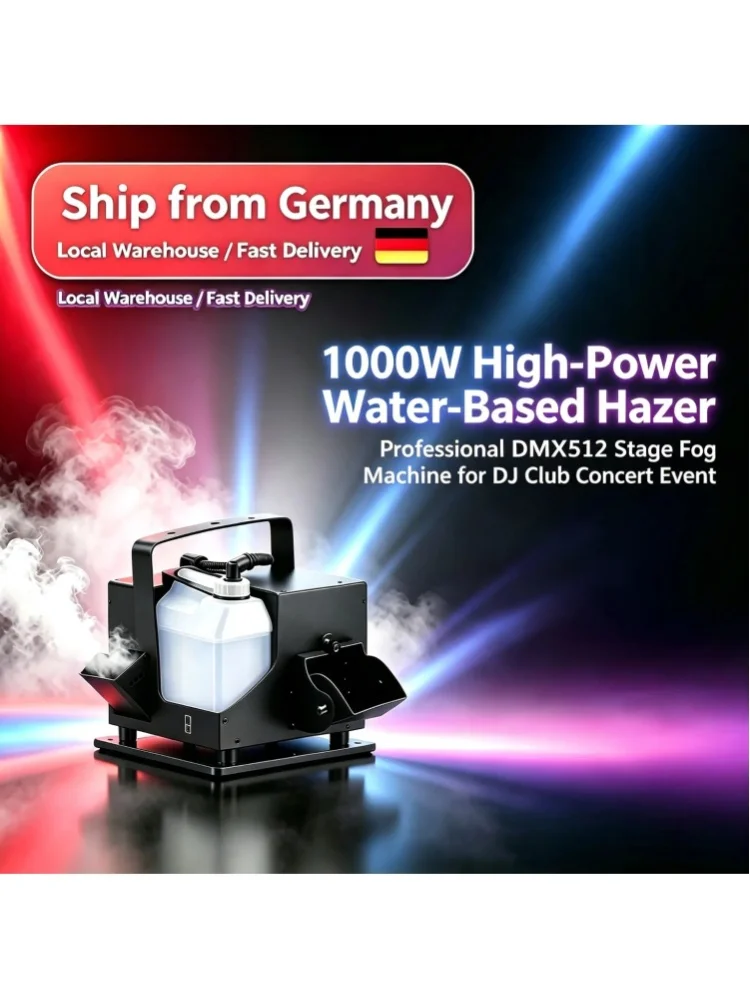 Professionelle 1000W Wasserbasierte Nebelmaschine DMX512 Bühnen-Nebel-Effektgerät für DJ Disco Club Hochzeit Party Konzert Live-Show Event