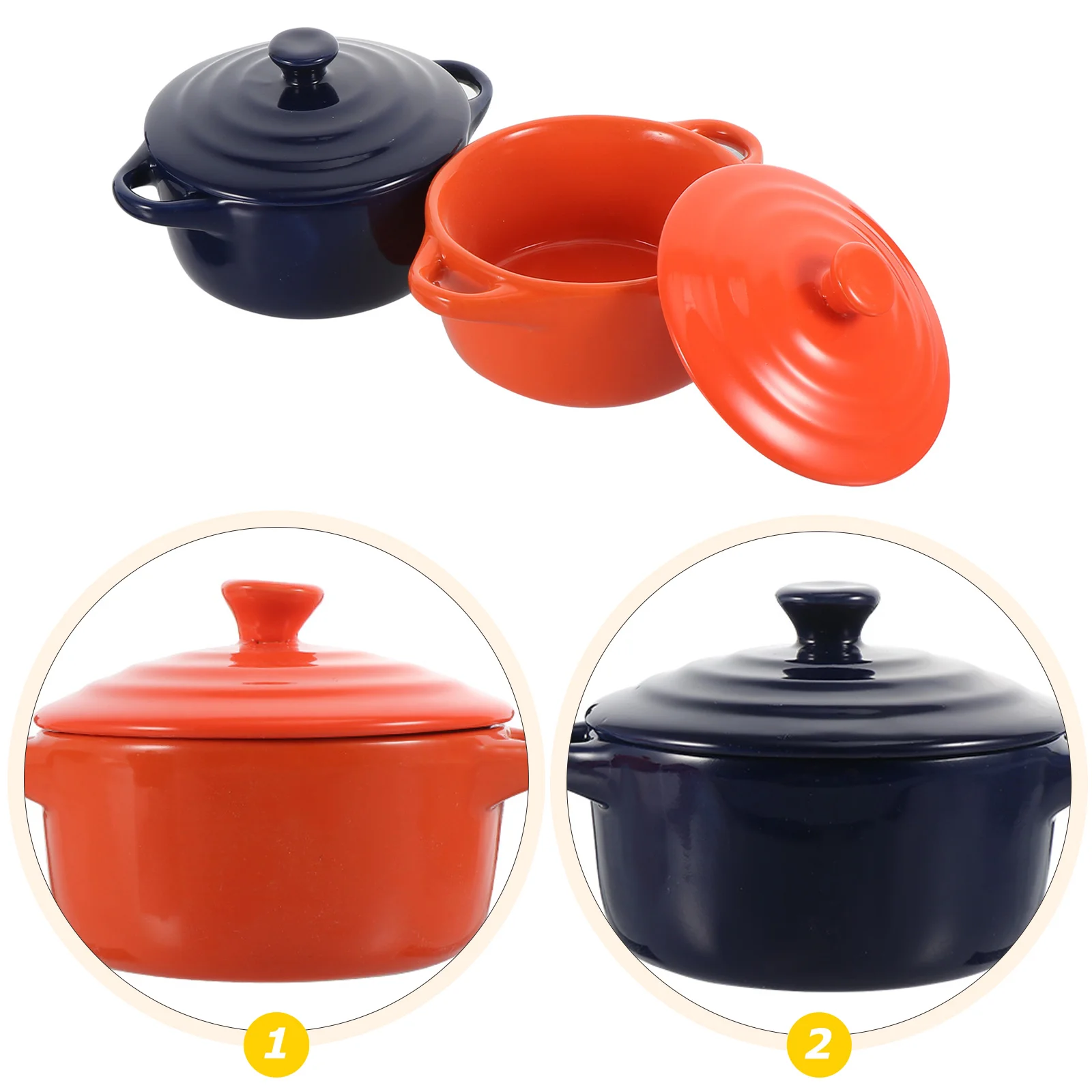 

2Pcs Ceramic Noodle Bowls Insulation Anti-Scalding for Soup Rice Salad Home Kitchen Use Ceramic Bowls Rice Containers