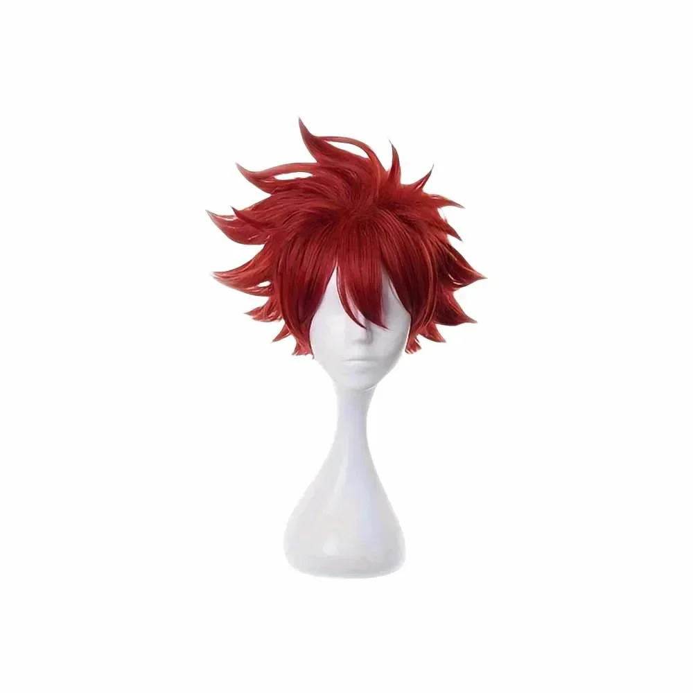 Anime Sk8 Eight Kyan Reki Cosplay Wigs Short Red Synthetic Hair Role Play Pre Styled Props