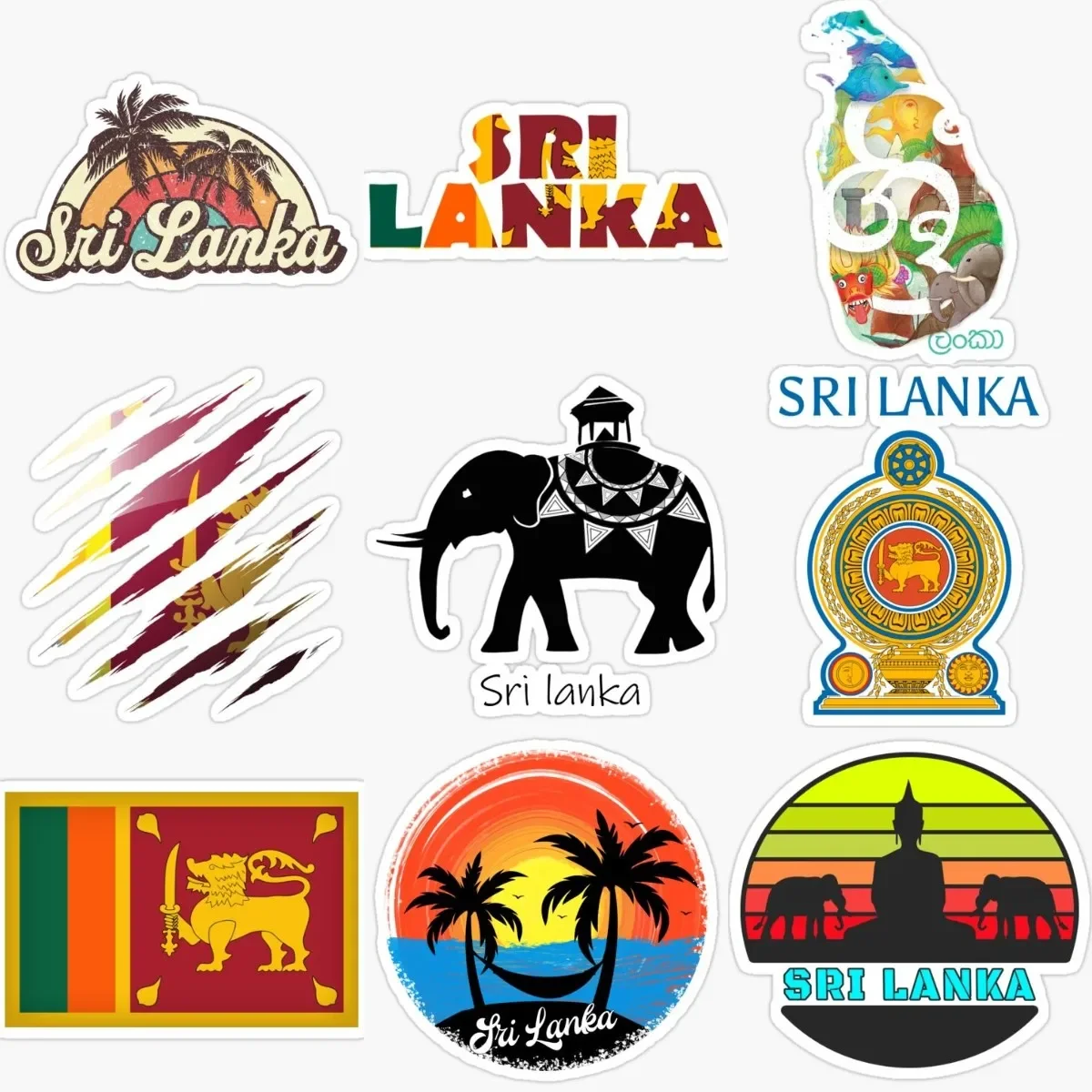 Sri Lanka Flag Map Emblem Creative PVC Waterproof Stickers Accessories for Decorate Car Truck Van Wall Table Off-road Fridge