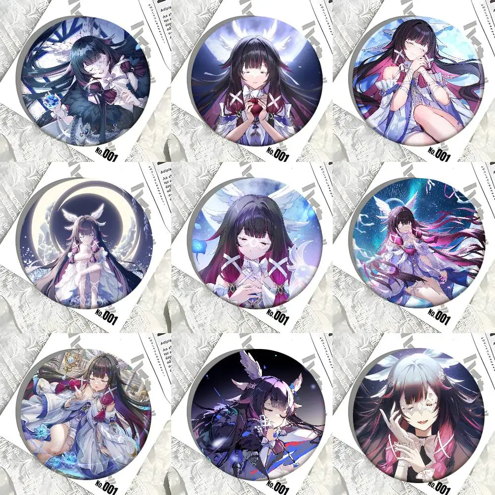 Game Anime Genshin Impact Columbina Tinplate Round Badge Creative Brooch Clothing Backpack Accessories Lapel Pin