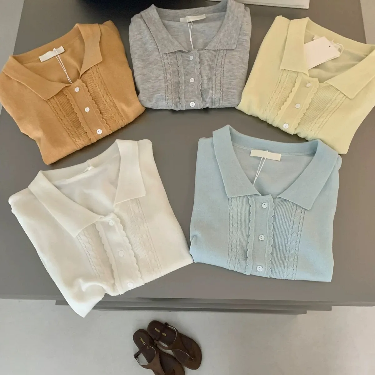 Playful Sweet Soft Knit Short Sleeve Cardigan Multiple Colors Casual Girly Style Outer Tops