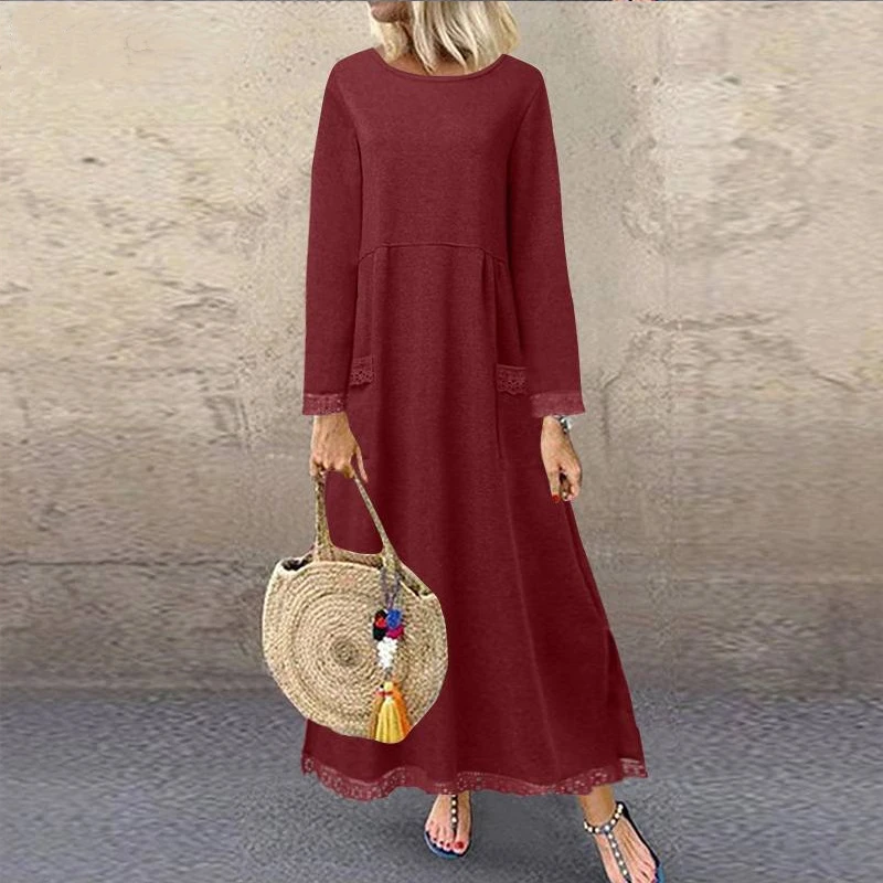 Muslim Long Dress Winter Women Pullover Vestidos Solid Long Sleeve Soild Female Turkish Robe Abaya Ramadan Dubai Turkey Vestidos