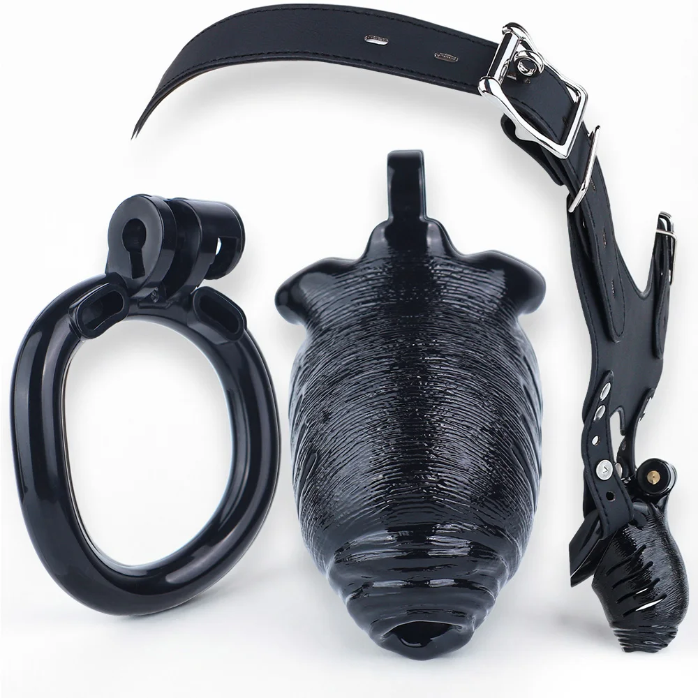 ANOSX Resin Penis Cages Dildo Sheath Chastity Cage Locking Ring Male Bondage Cock Cage Imitation Penis Sleeve BDSM Urethral Lock