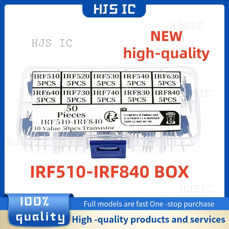 /Mosfet Transistors /10 Values /50Pcs/ IRF510 IRF520 IRF530 IRF540 IRF630 IRF640 IRF730 IRF740 IRF830 IRF840 Series TO-220