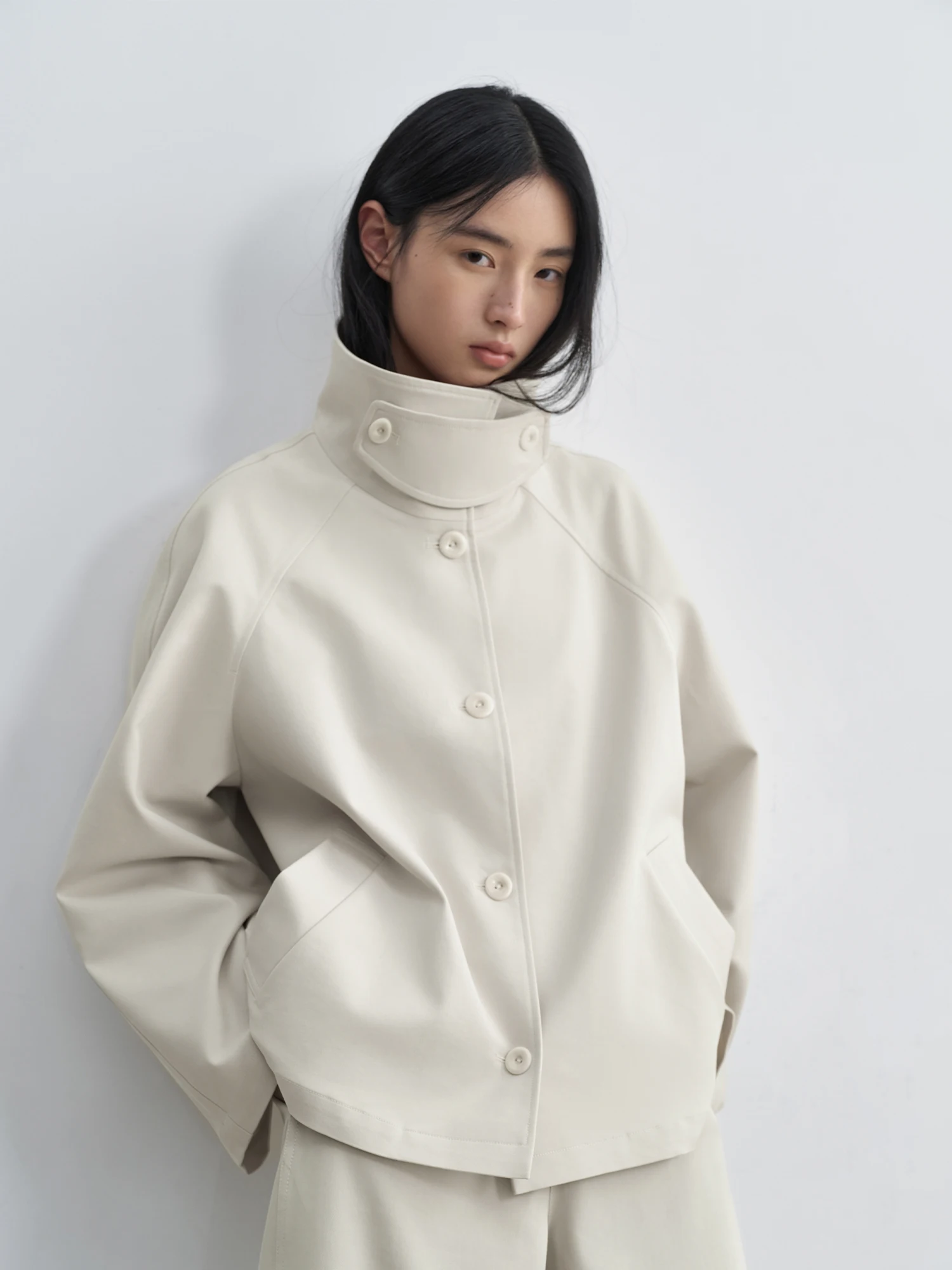 

Ветровка HaveRice Restaurant с регулируемым воротником, хлопковая, с оригинальной текстурой под говядину, верхняя одежда, женская модная верхняя одежда