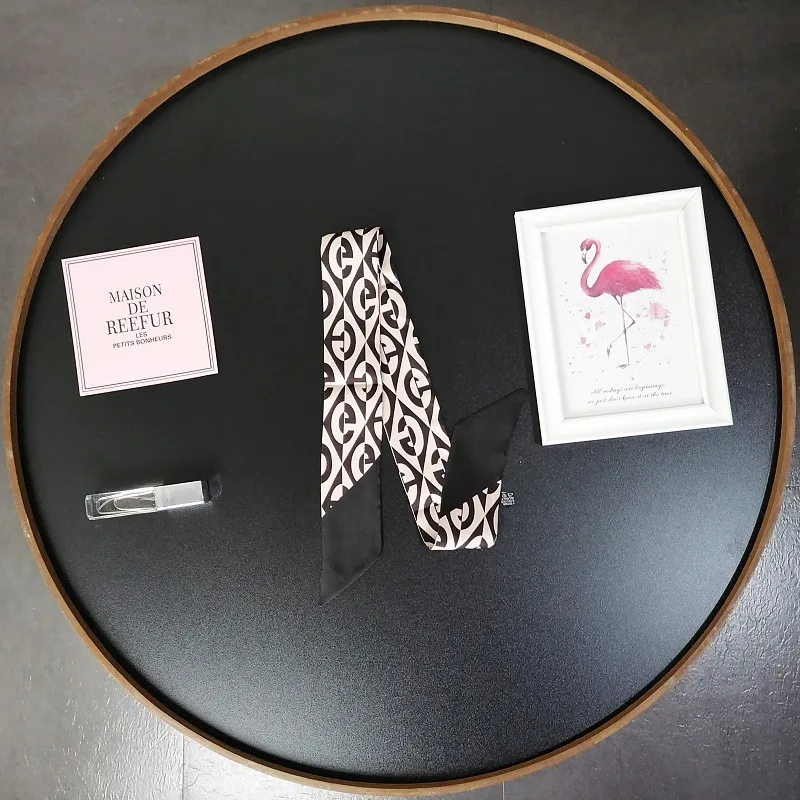 5*85cm nueva cadena de herradura flor enredada bolsa mango cinta pequeña bufanda de sarga para mujer bufanda de seda regalo al por mayor