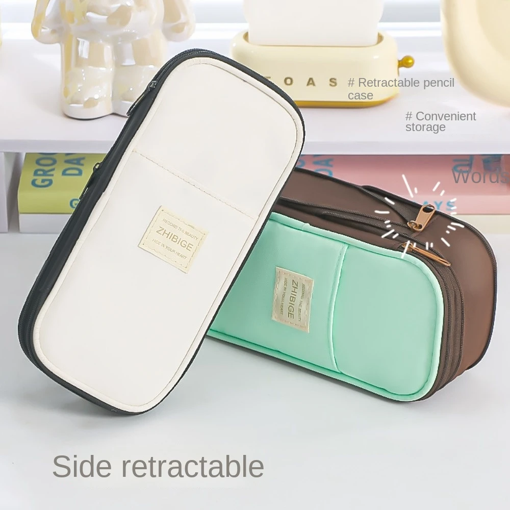 

Telescoping 2 Layers 2 Layers Pencil Bag Candy Color Desktop Storage Large Capacity Pencil Bag Ins Style Zipper