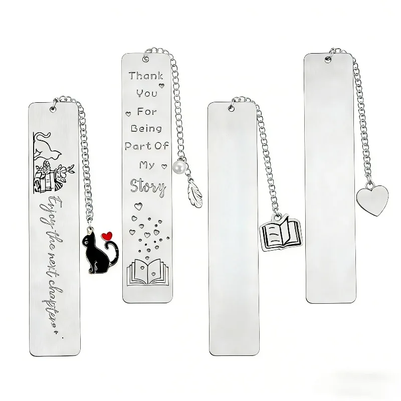

Laser Custom LOGO Stainless Steel Bookmark Engraved Blank Metal Bookmark Materials Teacher's Day Graduation Season Souvenir Gift