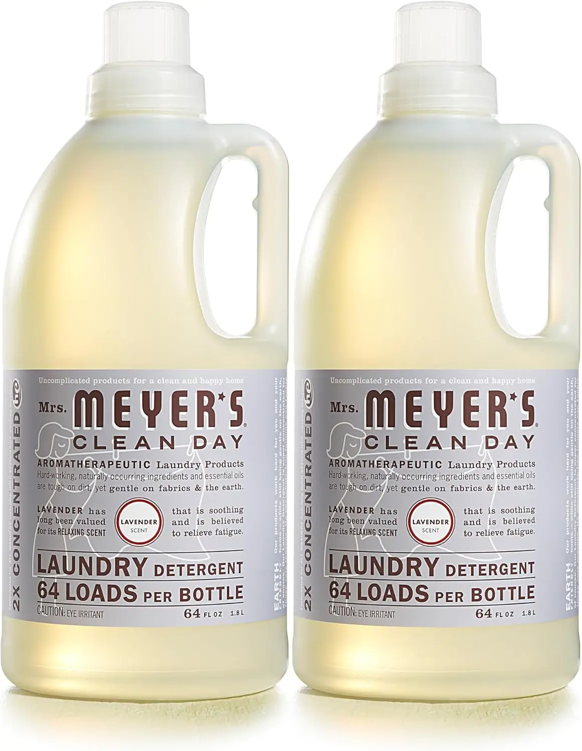 

CLEAN DAY Liquid Laundry Detergent, Cruelty Free, Lavender Scent, 64 oz- Pack of 2