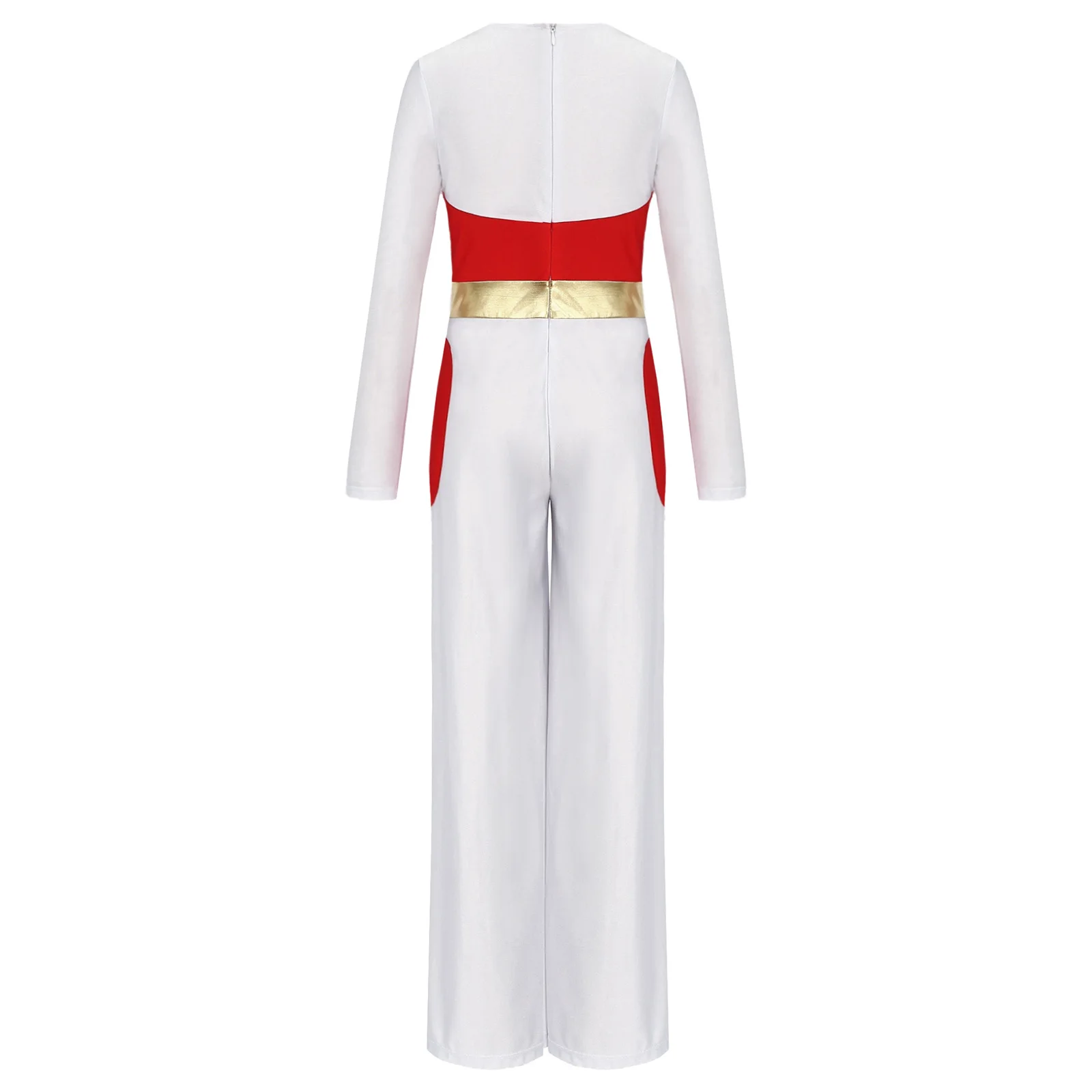 

Kids Girls Halloween Costume Jumpsuit Worship Color Block Long Sleeve Rompers for Cosplay Christmas Photo Shoot Role-Playing