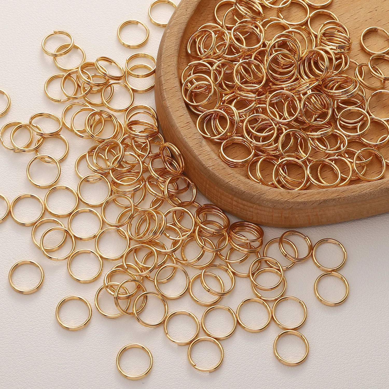 10-100pcs/bag Stainless Steel Jump Rings Gold/Rhodium Color Double Closed Loop Jump Rings For DIY Making Keychian Materials