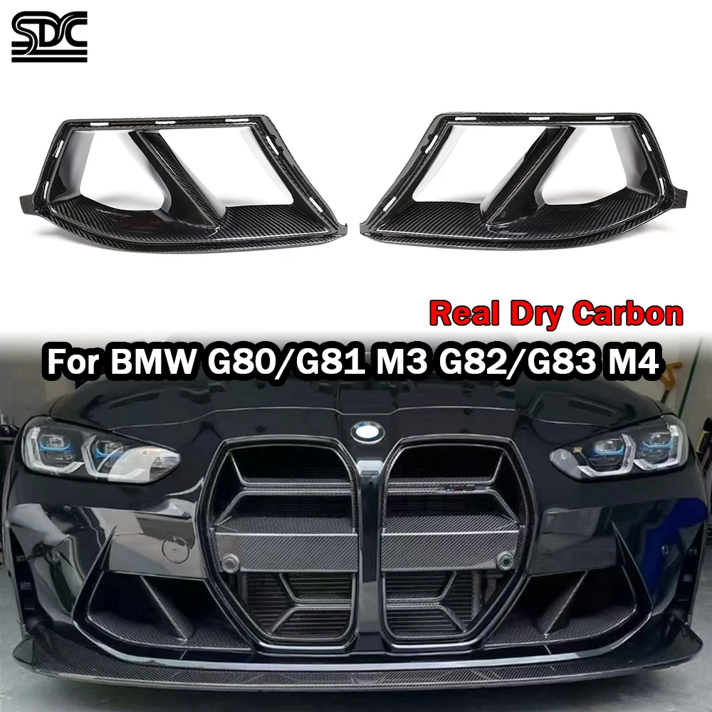 

Real Dry Carbon Fiber Front Bumper Vent Cover Air Intake For BMW M3 G80 M4 G82 MP-Style Front Ducts PrePreg Gloss Carbon Fiber