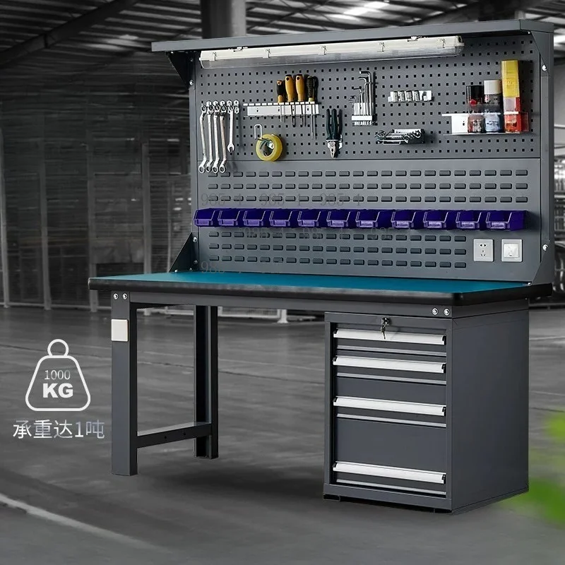 Industrial Workbench With Drawers & Tool Pegboard, Customizable Garage Storage Workshop Staff Workstation