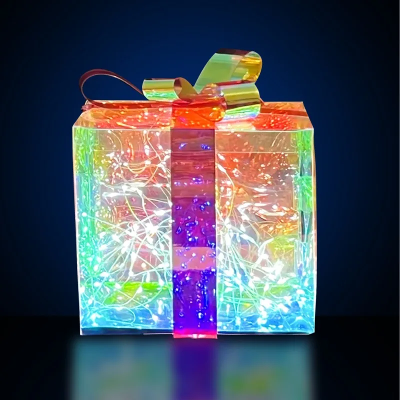 Christmas Cute Colorful LED Lights Snowman Christmas Tree Snowflake Unicorn Gift Box Christmas Day Scene Atmosphere Light