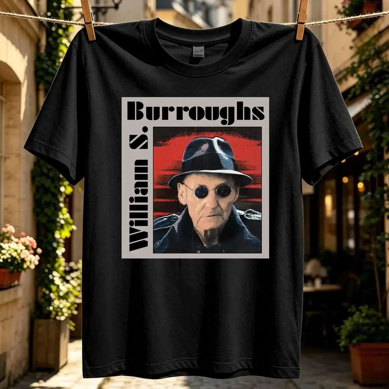 washed T Shirt A1 Vintage 90s William S Burroughs Author Adult XL White Mens long or short sleeves vintage Washed Soft homme