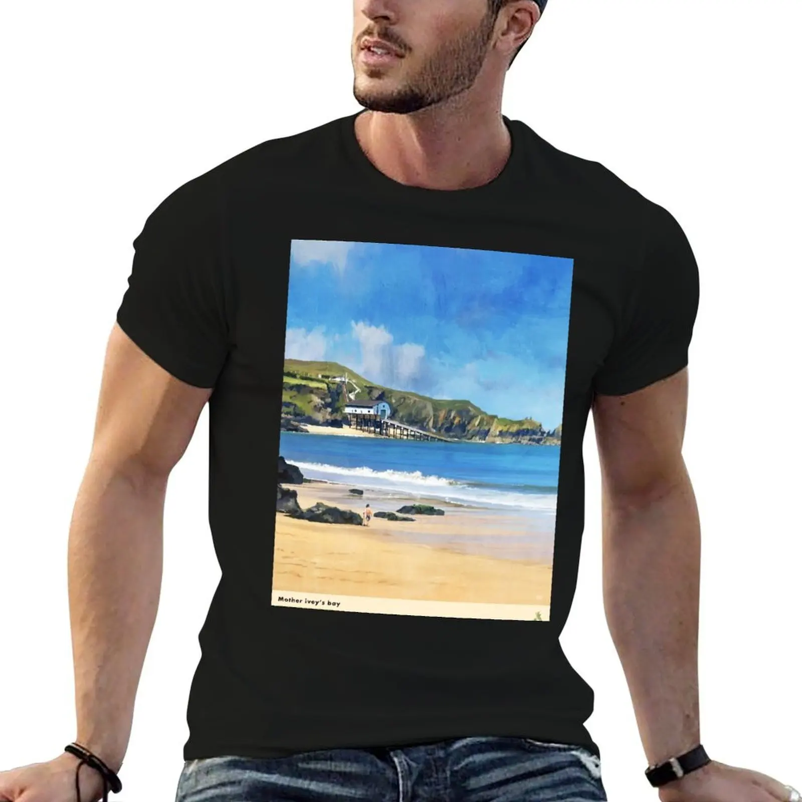 Mother Ivey’s Bay, Cornwall, Travel Poster (Portrait) T-Shirt
