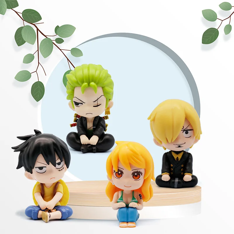 Anime One Piece Luffy Zoro Q Sanji Nami PVC Action Figures Model Toys for Children Birthday Gifts