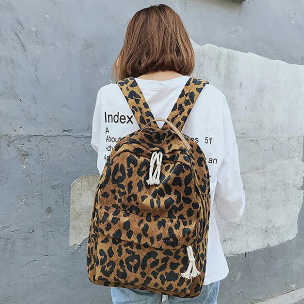 1 قطعة حقيبة ظهر الطالب ليوبارد الموضة سعة كبيرة مدرسة السفر في الهواء الطلق حقيبة مريحة دائم ليوبارد على ظهره #2
