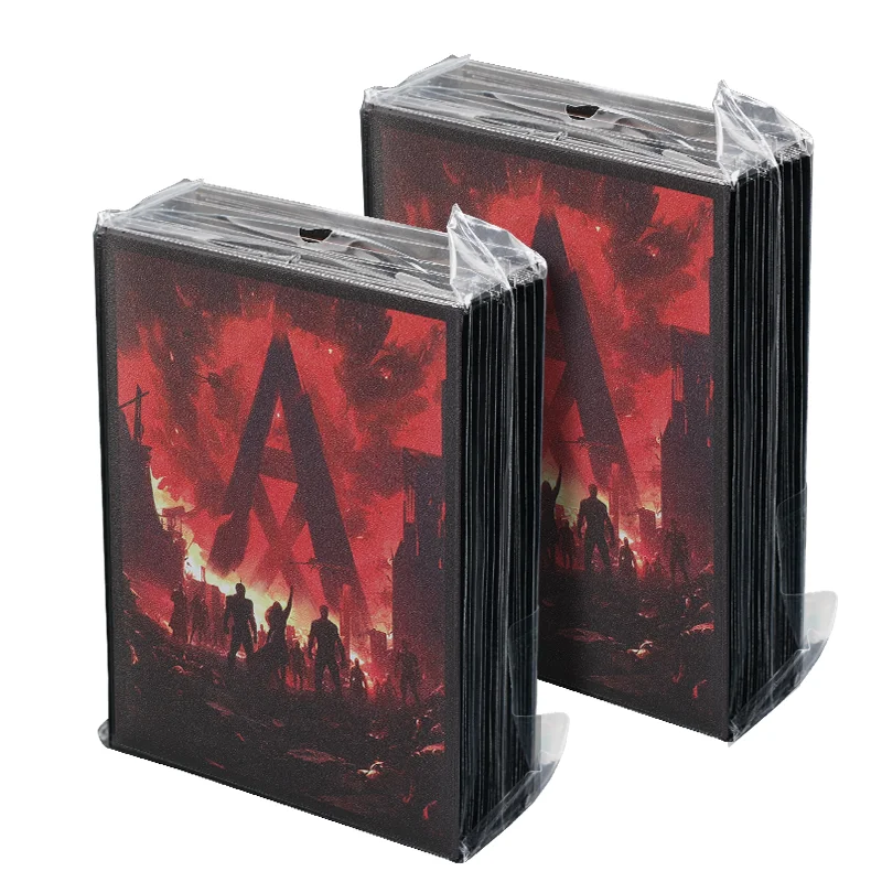 Card Sleeves -210PCS Matte Card Sleeves, Clear Front & Anti-Slip Matte Back, 66x91mm Standard Trading Card Sleeves for TCG