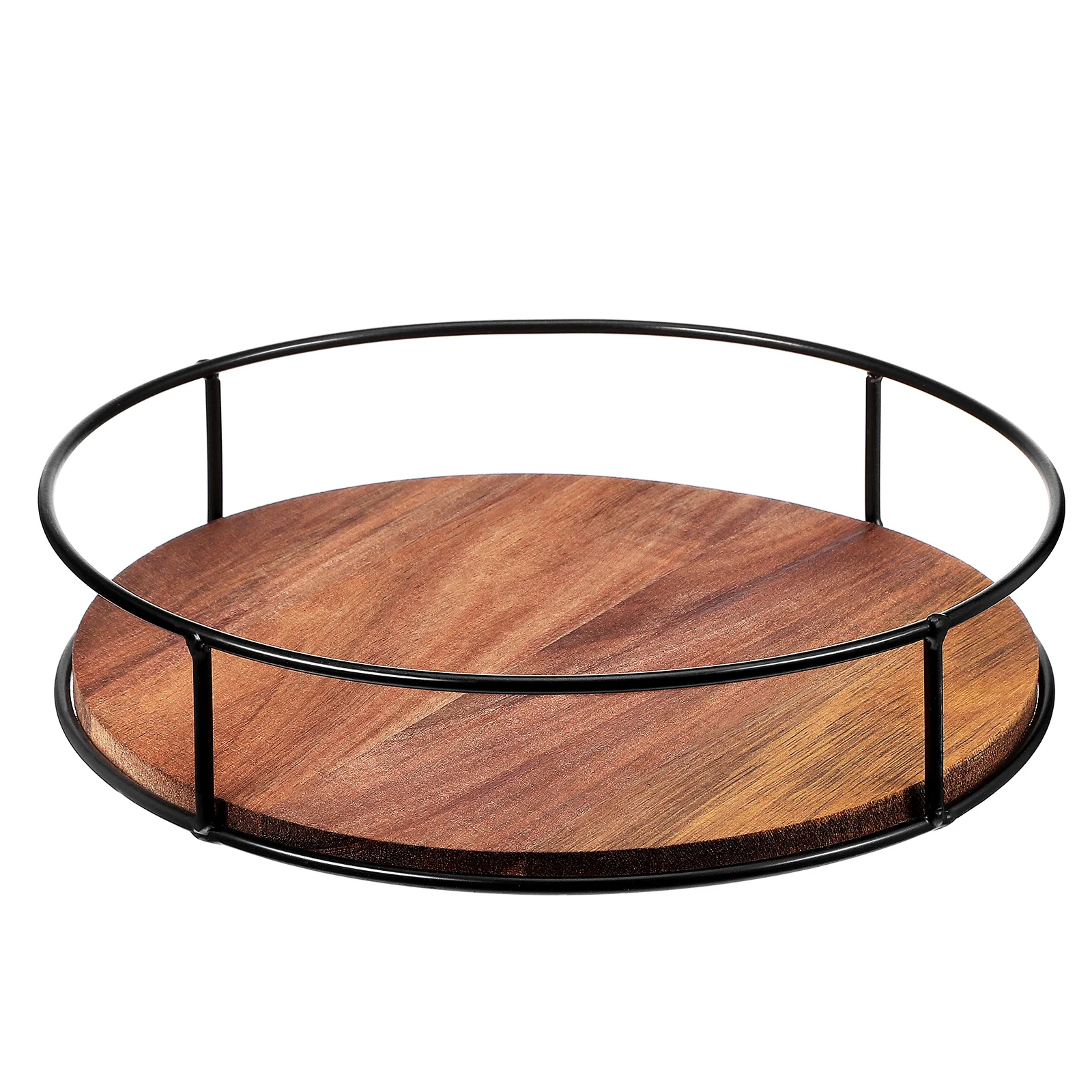 

Solid Wood Pallet Storage Rack Snack Tray Organizer Cake Round Trays Serving Wooden Rustic Decor