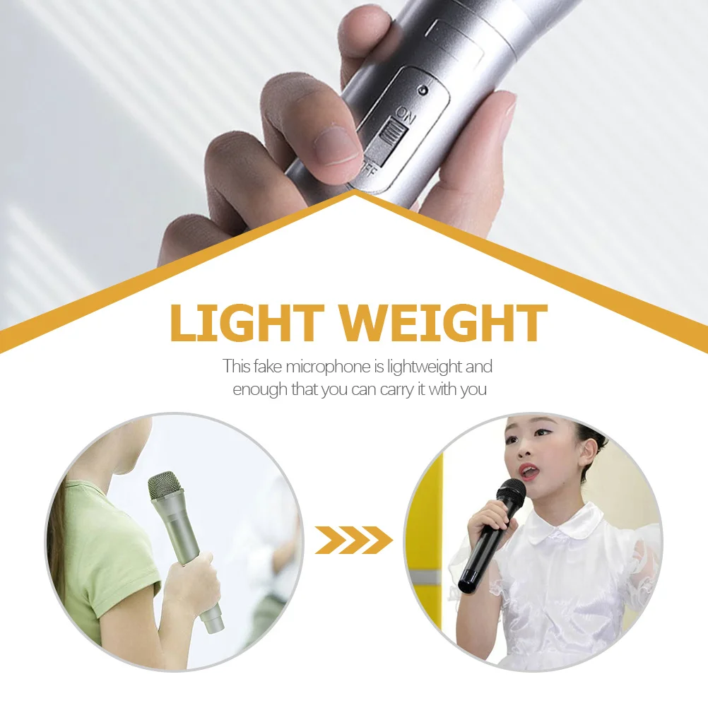 

3pcs Fake Microphone Role Play Party Favors Plastic Microphone Props For Stage Costume Birthday Party Pretend Play